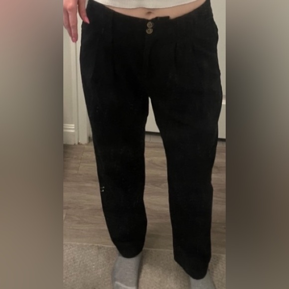 Brandy Melville burgundy black flannel OS bundled with Black linen Pants large - Picture 2 of 7